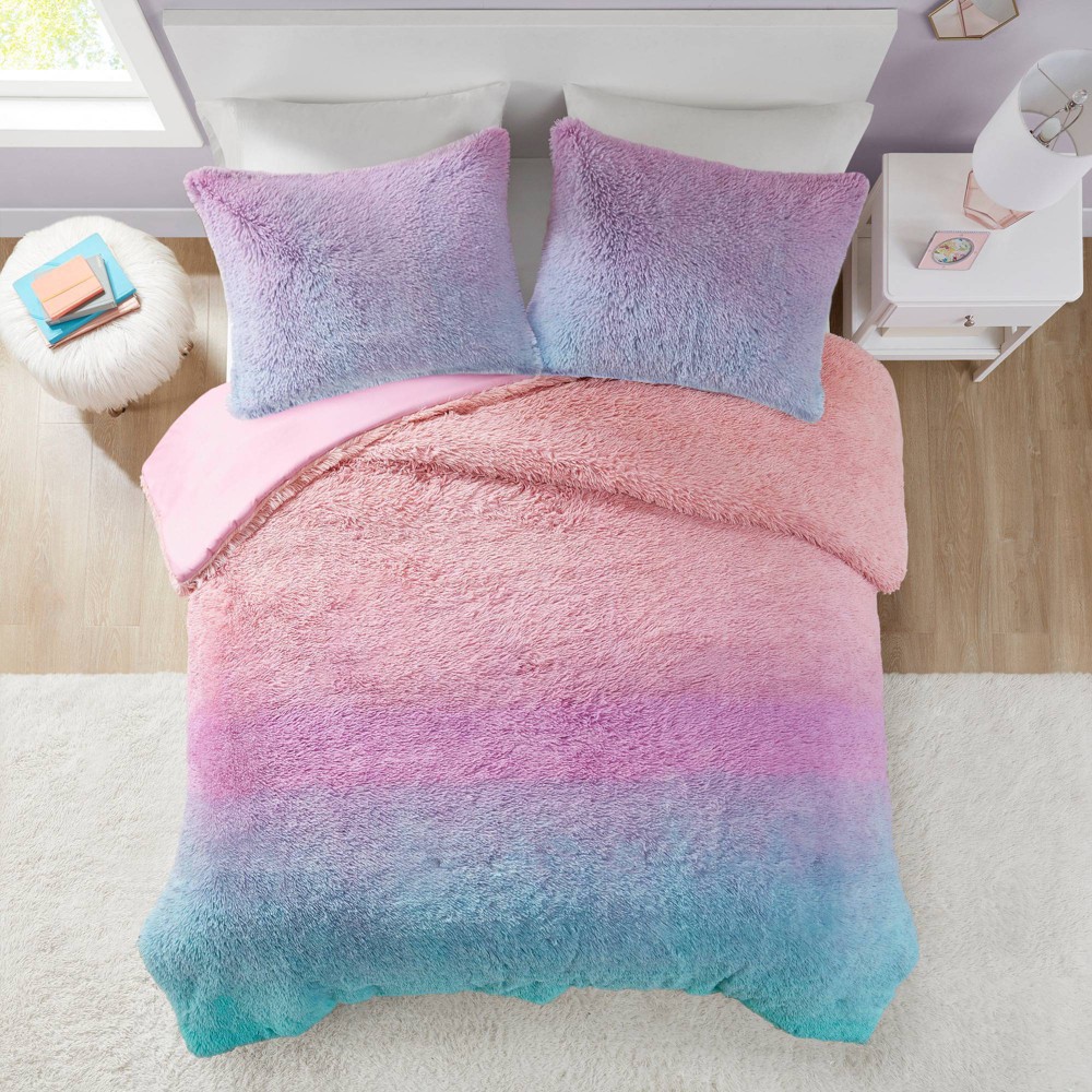Photos - Bed Linen Twin/Twin Extra Long Mi Zone Teen Evie Ombre Shaggy Faux Fur Kids' Comfort