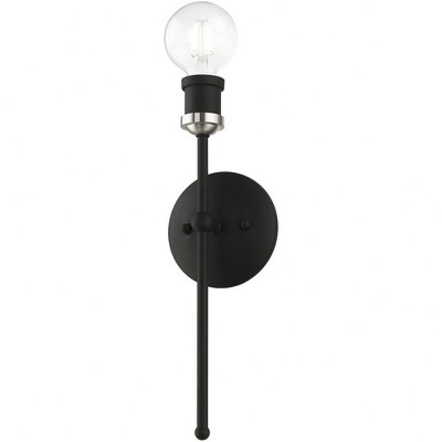 Lansdale Black and Brushed Nickel Contemporary Urban Sconce