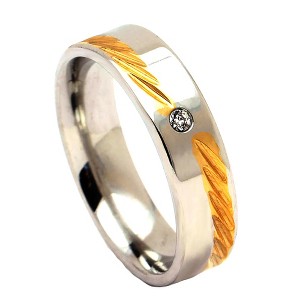 Kevin Wedding Band Ring 6mm Stainless Steel Mens Womens Ginger Lyne Collection - 1 of 3