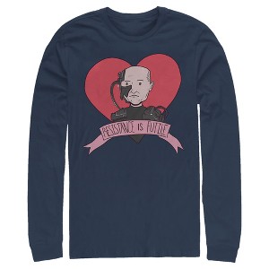 Men's Star Trek: The Next Generation Valentine's Cartoon Borg Picard Heart Resistance Is Futile Long Sleeve Shirt - 1 of 4