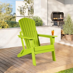 Aoodor Folding Adirondack Chair HDPE Outdoor All-Weather Chair for Patio, Garden, Backyard, Lawn, Fire Pit - 1 of 4