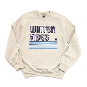 Simply Sage Market Women's Graphic Sweatshirt Winter Vibes Stripes - 1 of 3