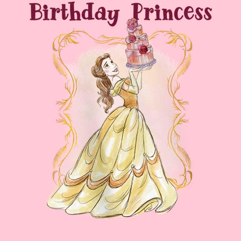 Girl's Beauty and the Beast Belle Birthday Princess T-Shirt, 2 of 5