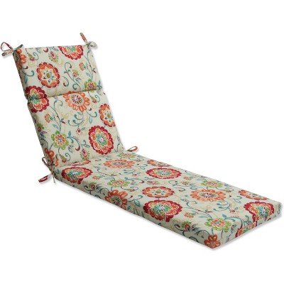 72.5" x 21" x 3" Outdoor/Indoor Chaise Lounge Cushion Fanfare Sonoma - Pillow Perfect: Reversible, Weather & Fade-Resistant