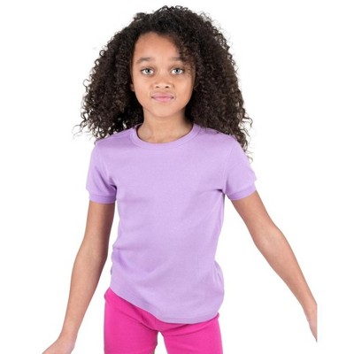LEVERET Kids Short Sleeve Cotton T-Shirt Purple 3 Year — фото 2