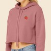 Dalix Strawberry Embroidered Fleece Cropped Hoodie Cold Fall Winter Women - 4 of 4