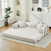 78.5" Corduroy Folding Convertible Sofa Bed with 2 Pillows and No Assembly Needed - 2 of 4