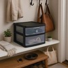 Homz 2 Pack Storage Cart, Medium 2 Drawer Plastic Rolling Container for Home and Office Organization, Black Frame with Clear Drawers - 4 of 4