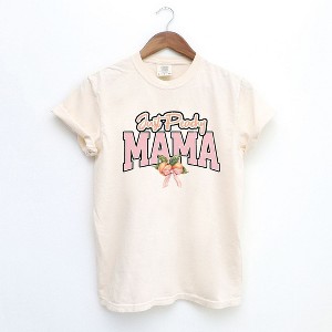 Simply Sage Market Women's Coquette Just Peachy Mama Short Sleeve Garment Dyed Tee - 1 of 2