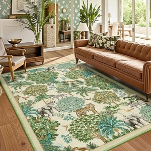 Coucheta Area Rug, Washable Low Pile Indoor with Non-Slip Backing,Soft Stain Resistant Carpet for Living Room, Bedroom,Kids Room,Multi-Color & Size - 1 of 4