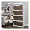 FONTOI 2 PCS Foldable Cabinet with Dual Front Doors, Stackable Storage Container with Removable Top Cover for Home Office, Beige, 15.75"*15"*35.43" - 3 of 4