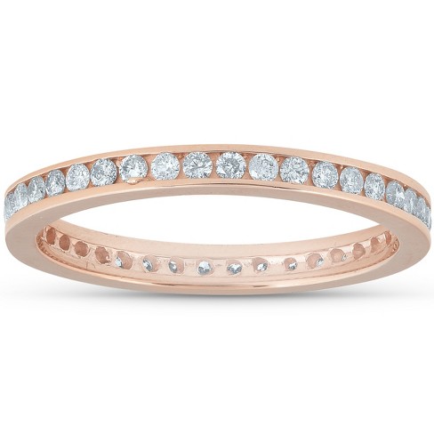 Pompeii3 1/2 Ct Diamond Eternity Ring 14k Rose Gold Channel Set Wedding Band - image 1 of 4