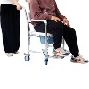 KTMBDW 3-in-1 Shower Commode Wheelchair,Transport Beside Commode Chair,Waterproof Rolling Over Toilet Chair 350 lbs. Weight Capacity with Seat,White - 4 of 4