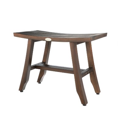 24" Satori DT161 Wide Teak Wood Shower Stool for Shaving Legs - DecoTeak