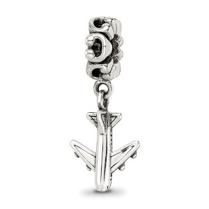 Black Bow Jewelry Sterling Silver Jetliner Dangle Bead Charm - 1 of 4