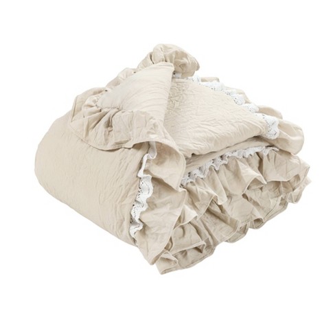 White discount ruffle blanket