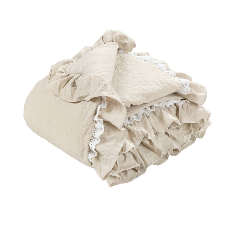 Lush Décor Ella Lace Ruffle Baby Throw Blanket, 1 of 6