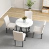 5 Piece Dining Table Set with 4 Upholstered Chairs, Dining Set Modern Table and Chair Set, White+Black-ModernLuxe - 2 of 4