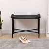FURNIinspire Ottomans And Benches Handwoven Paper Rope Ottoman Versatile Footrest And Stool For Home And Office, Black, 23.62"*11.42"*17.32" - 2 of 4