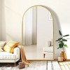 MAYEERTY Gold Inck Arch Shaped Thin Edged Aluminum Alloy Full Length Mirror with Stand for Living Room and Bedroom Wall Decor - 2 of 4