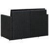 vidaXL 2 Seater Patio Sofa with Cushions Black Poly Rattan - 4 of 4