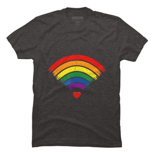 Adult Design By Humans Wifi Spreading Love Heart Pride By Belugastore T-Shirt - 1 of 2