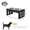 23" Elevated Dog Bowl Stand with 2 Stainless Steel Bowls,Raised Feeder for Large Dogs,Heavy Duty Wooden Pet Feeding Station-LAOTIES - 3 of 4