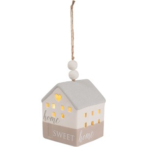 Pavilion Gift Company - Home - 4.25" LED Lit Hanging Porcelain House - Decorative Objects - 1 of 4