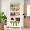 KTMBDW 71'' 2 Shapely Doors Cabinet, Metal Storage Cabinet with Doors and Adjustable Shelves, Metal Pantry Cabinets for Bedroom, Living Room, Kitchen - 2 of 4