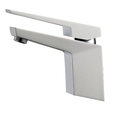 KubeBath Aqua Siza Single Lever Modern Bathroom Vanity Faucet - Matt White