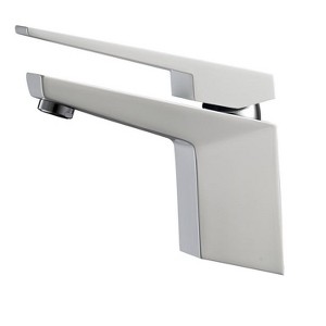 KubeBath Aqua Siza Single Lever Modern Bathroom Vanity Faucet - Matt White - 1 of 4