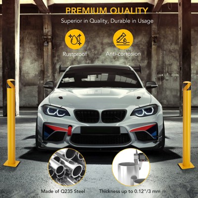 Safety Bollard 6 Packs, 36/42/48 Inch Height Bollard Post, 4.5 Inch Diameter,for Traffic Control, Driveway Barrier, Parking Pole