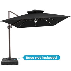Crestlive Products 13FT Patio Cantilever Umbrella with Light Double Top High-strength Aluminum 360°Rotation 5 Heights Adjustable Offset Umbrella - 1 of 4