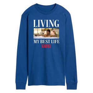 Men's - Scarface - Living My Best Life Long Sleeve Graphic T-Shirt - 1 of 3