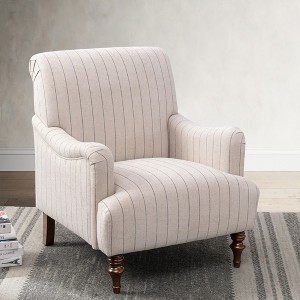 Polyester Striped Arm Chair with Comfortable Upholstery, Durable Build, and Stylish Accent - 1 of 4