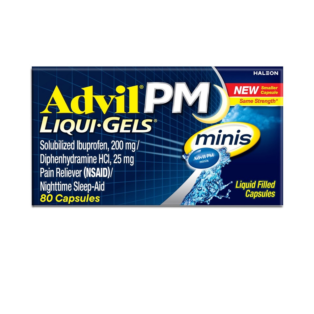 Advil Ibuprofen PM Liquid NSAID Gelcaps - 80ct