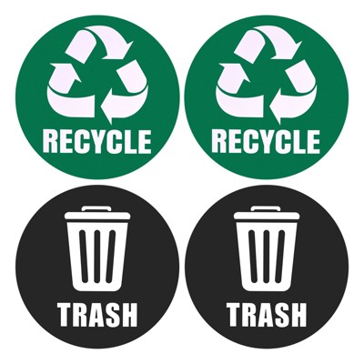 Plastic Bin Labels for Recycling, Garbage & Trash Cans - Polyfuze