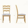 ADILE Wooden Dining Chairs Set of 2, Rubber Wood Kitchen Chair with Padded Seat & Hollowed Backrest - 4 of 4
