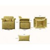 360° Swivel Accent Chair with Gold Metal Frame, Fluffy Upholstered Armchair for Living Room or Bedroom, Modern Square Lounge Chair-Maison Boucle - 4 of 4