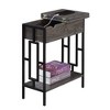 Town Square Flip Top End Table with Charging Station Weathered Gray/Black - Breighton Home - image 4 of 4