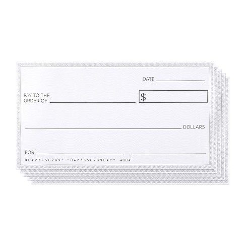 Each Big Check Measures 30 x 16 Inches and Fundraisers Blue Panda Giant Checks Donations Large Presentation Checks for Endowment Award 5-Count Paper Giant Fake Novelty Checks 