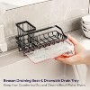 Kitchen Sink Organizer (Black Stainless Steel) - Countertop Caddy with High Brush Holder for Dish Soaps, Sponges - 3 of 4
