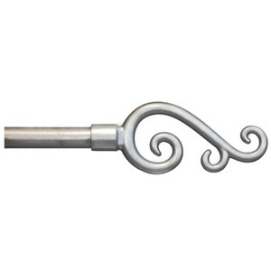 Urbanest Adjustable Scroll Finial Curtain Drapery Rod Set, 5-8-inch - 1 of 3
