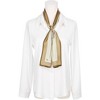 INSPIRE CHIC Women's Satin Striped Contrast Color Skinny Long Hair Ribbon Neck Scarves 1 Pc - 2 of 4