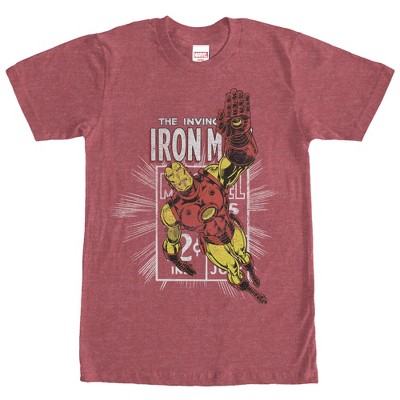 Men's Marvel Iron Man Comic Book Cover T-shirt - Red Heather - X Large ...