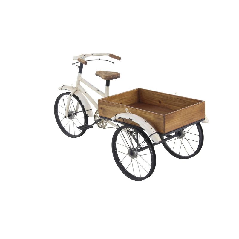 48&#34; Wide Planter Rustic Iron Bicycle Inspired Flower Cart Brown - Olivia &#38; May, 6 of 19