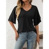Coolmee Women's V Neck Tops Dressy  Ruffle Sleeve T Shirts Trendy Blouses - 3 of 4