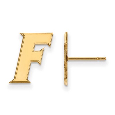 Black Bow Jewelry 14k Yellow Gold Florida Gators NCAA Post Earrings