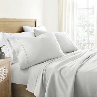 100% Cotton Flannel Sheets,  4PC Super Soft Bed Sheets, Easy Care,  Solid Color - Becky Cameron