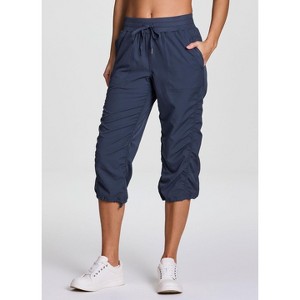 RBX Active Women's Lightweight Quick Drying Capris Adjustable Leg/Inseam Stretch Woven Workout Hiking Cropped Jogger Pants with Pockets - 1 of 4